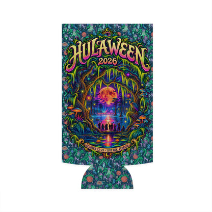 Hulaween 2026 'Happy Hula' Festival Design - Slim Can Cooler