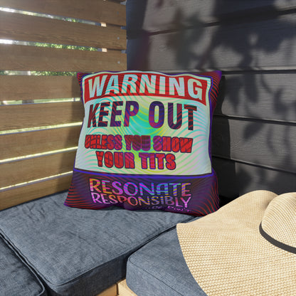 WARNING KEEP OUT: Outdoor Pillow