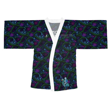 Swamp Bass Kimono Robe - Psychedelic Forest Pattern