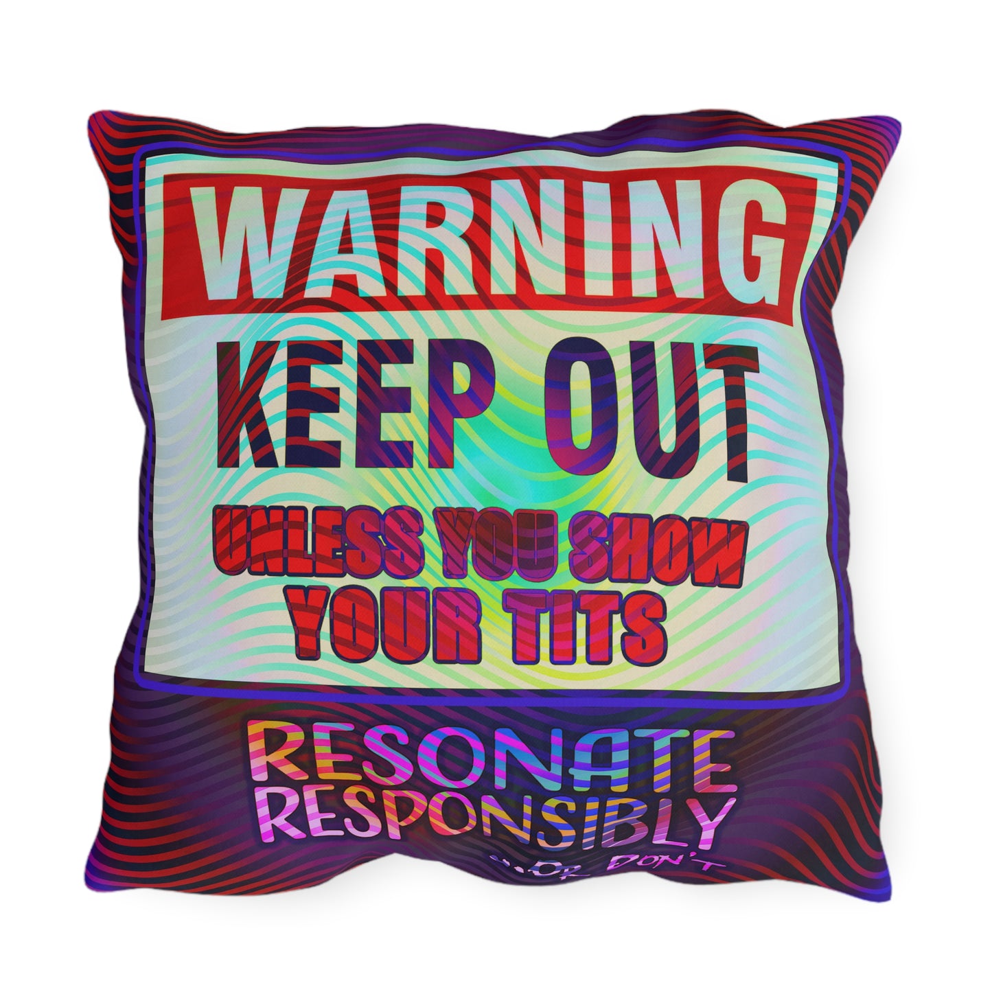 WARNING KEEP OUT: Outdoor Pillow