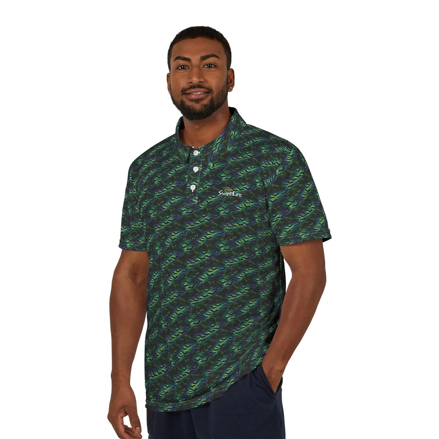 SwampLife Casual Golf Polo - SwampLife Music Pattern