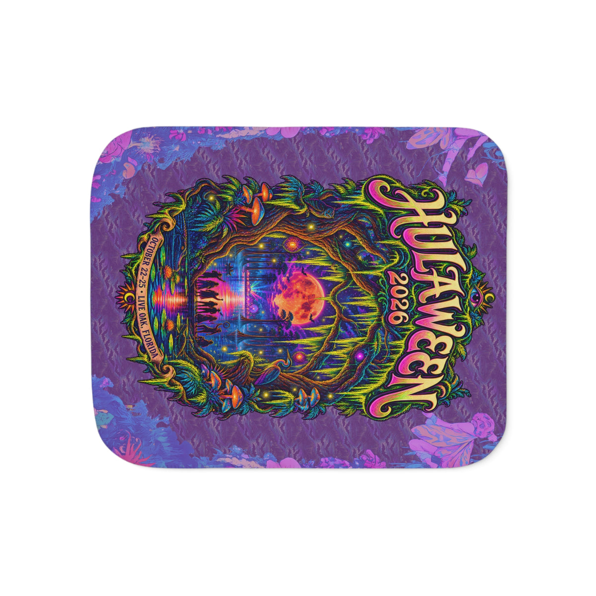 Hulaween 2026 Psychedelic Portal To the Pines - Sherpa Blanket