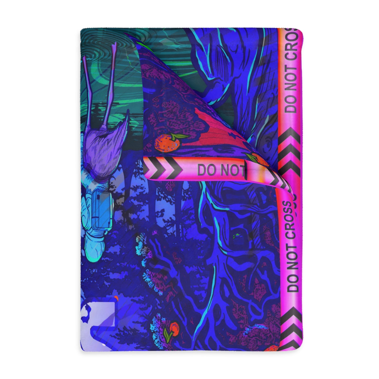 Vibrant Psychedelic Festival Blanket — Velveteen Microfiber