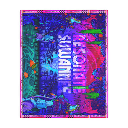 Vibrant Psychedelic Festival Blanket — Velveteen Microfiber