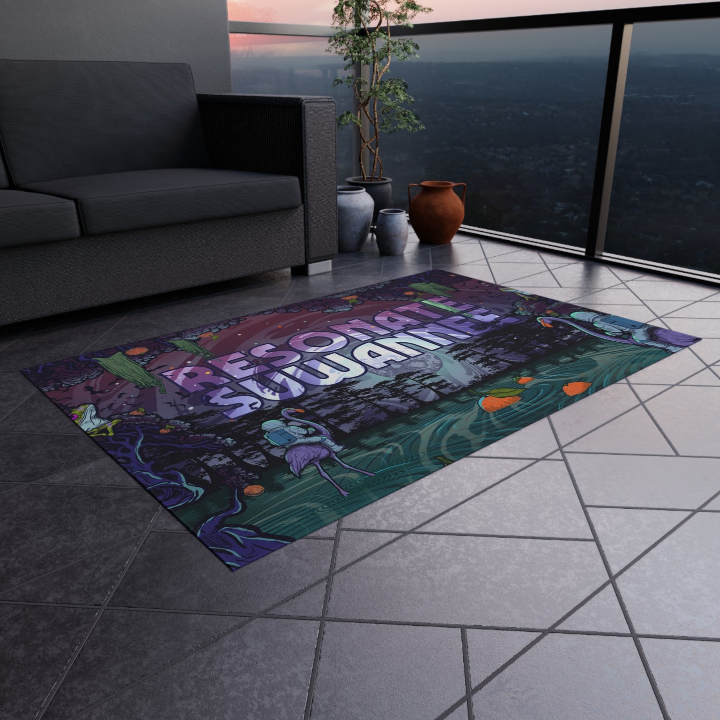 Outdoor Rug/Festival Mat — "KEEP OUT"