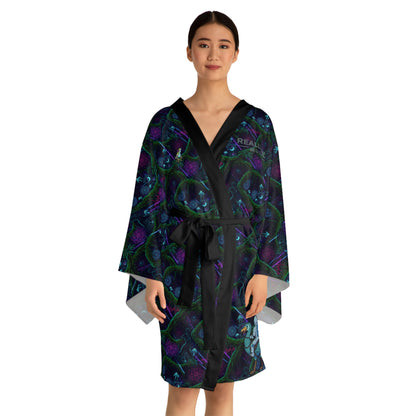 Swamp Bass Kimono Robe - Psychedelic Forest Pattern