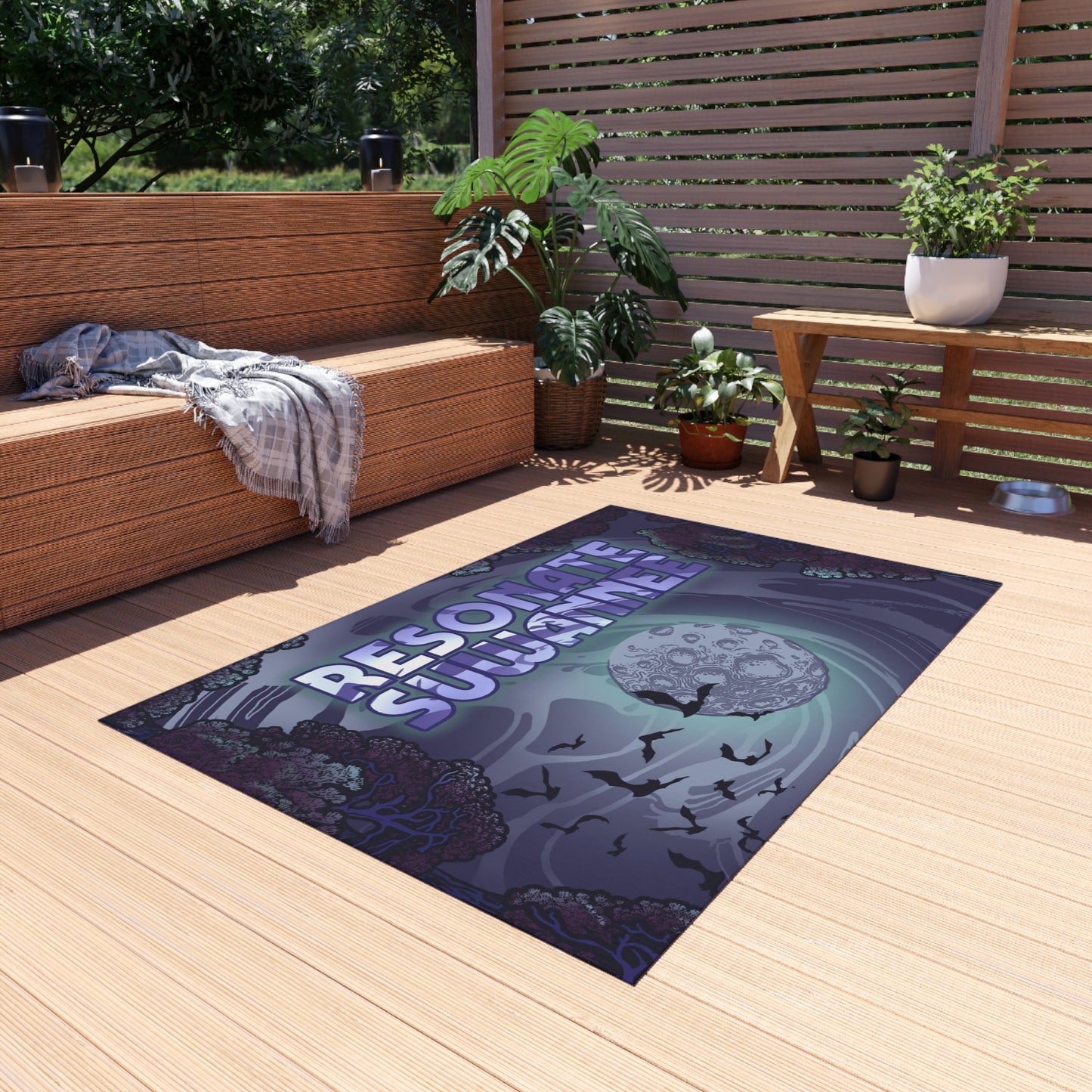 Outdoor Rug/Festival Mat — Moonlit Forest