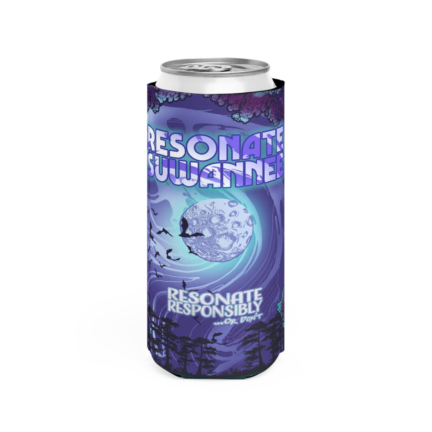 Resonate Responsibly - Moonlit Slim Can Koozie