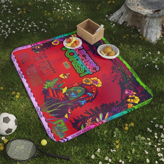 The Forrest Will Provide Picnic Blanket – Psychedelic Outdoor Festival Throw