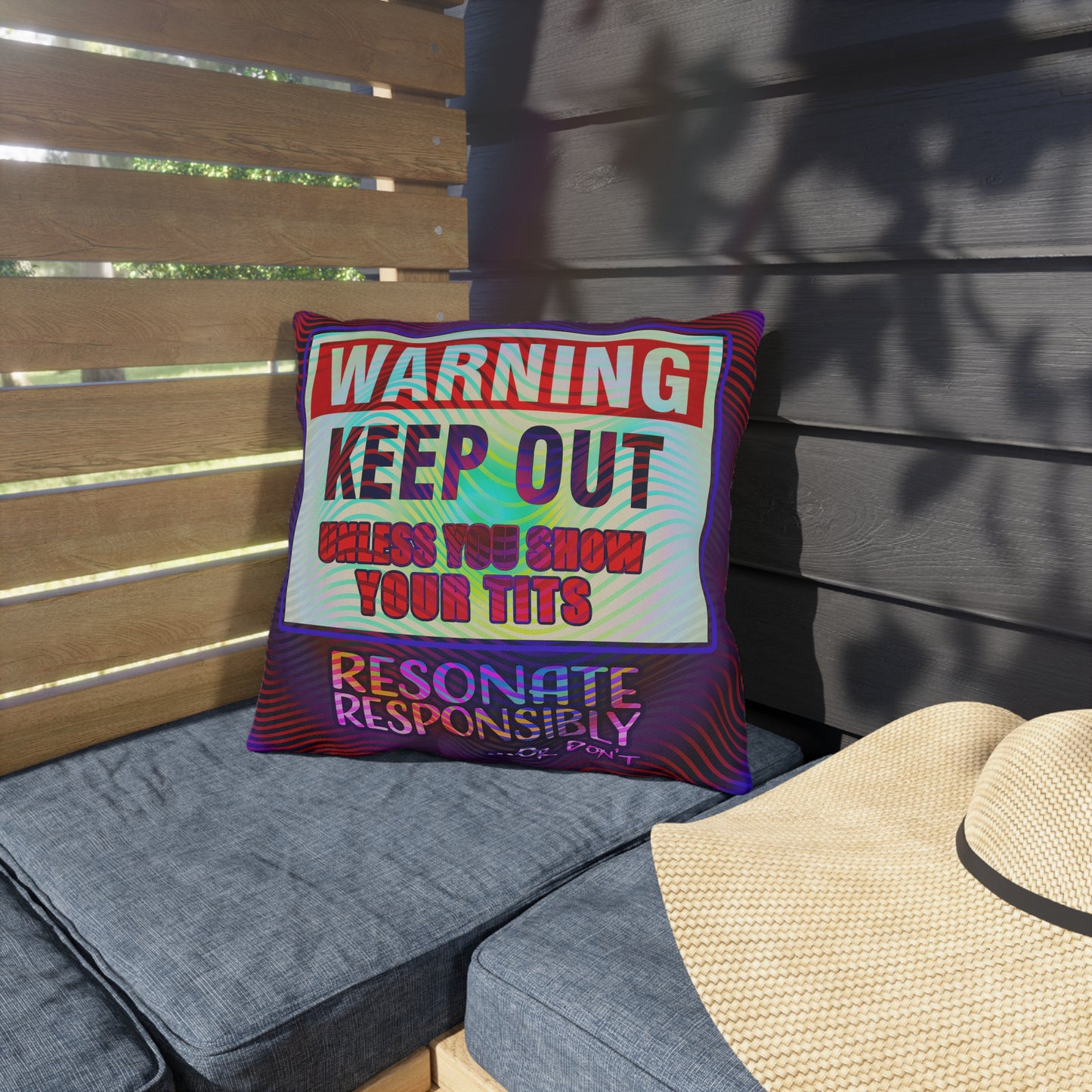 WARNING KEEP OUT: Outdoor Pillow