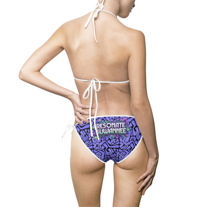 Purple Abstract Maze Bikini