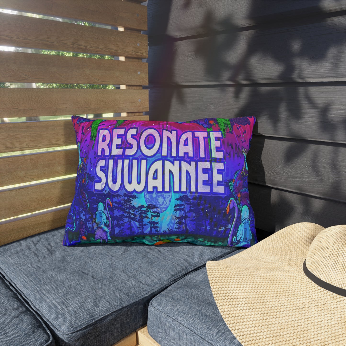 Vibrant SwampLife- Outdoor Pillow