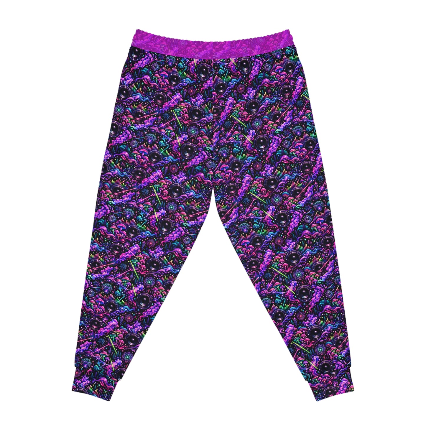 Ladies SwampLife Batty Neon Cosmic Music Pattern Joggers