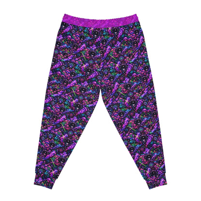 Ladies SwampLife Batty Neon Cosmic Music Pattern Joggers