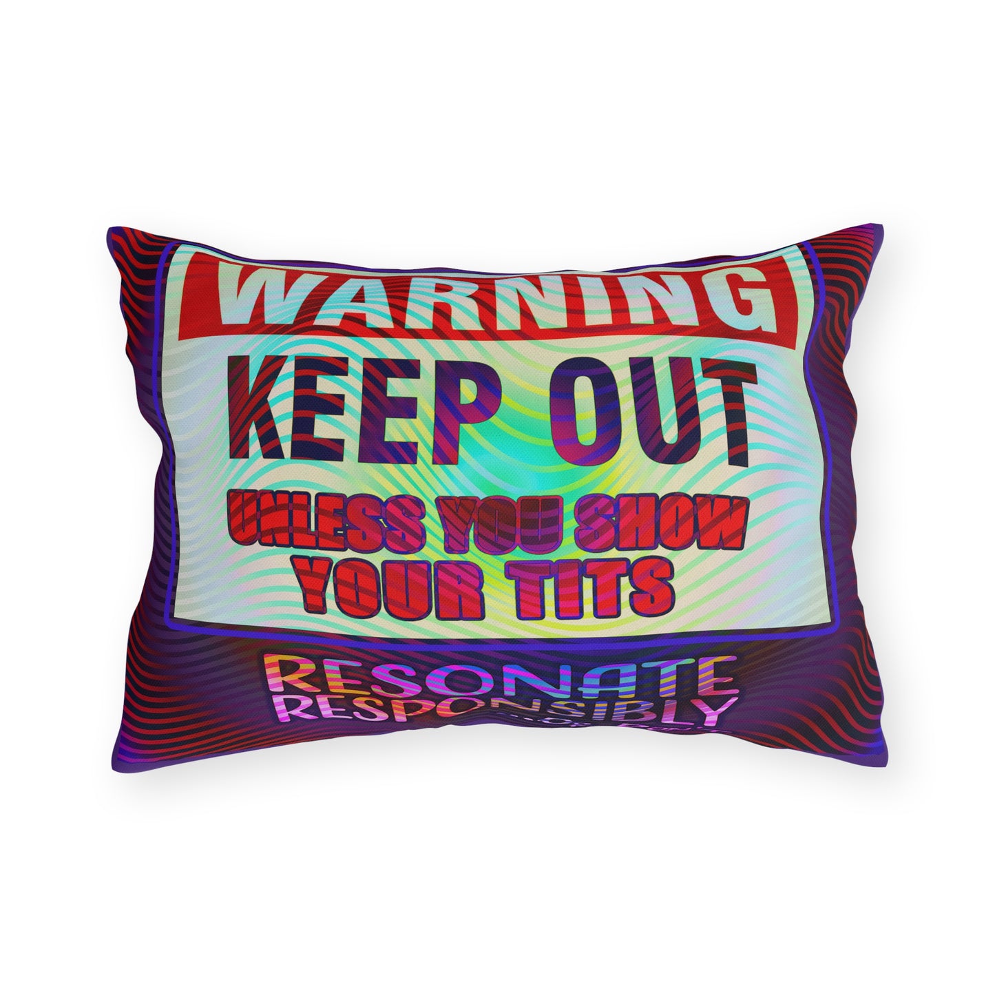 WARNING KEEP OUT: Outdoor Pillow