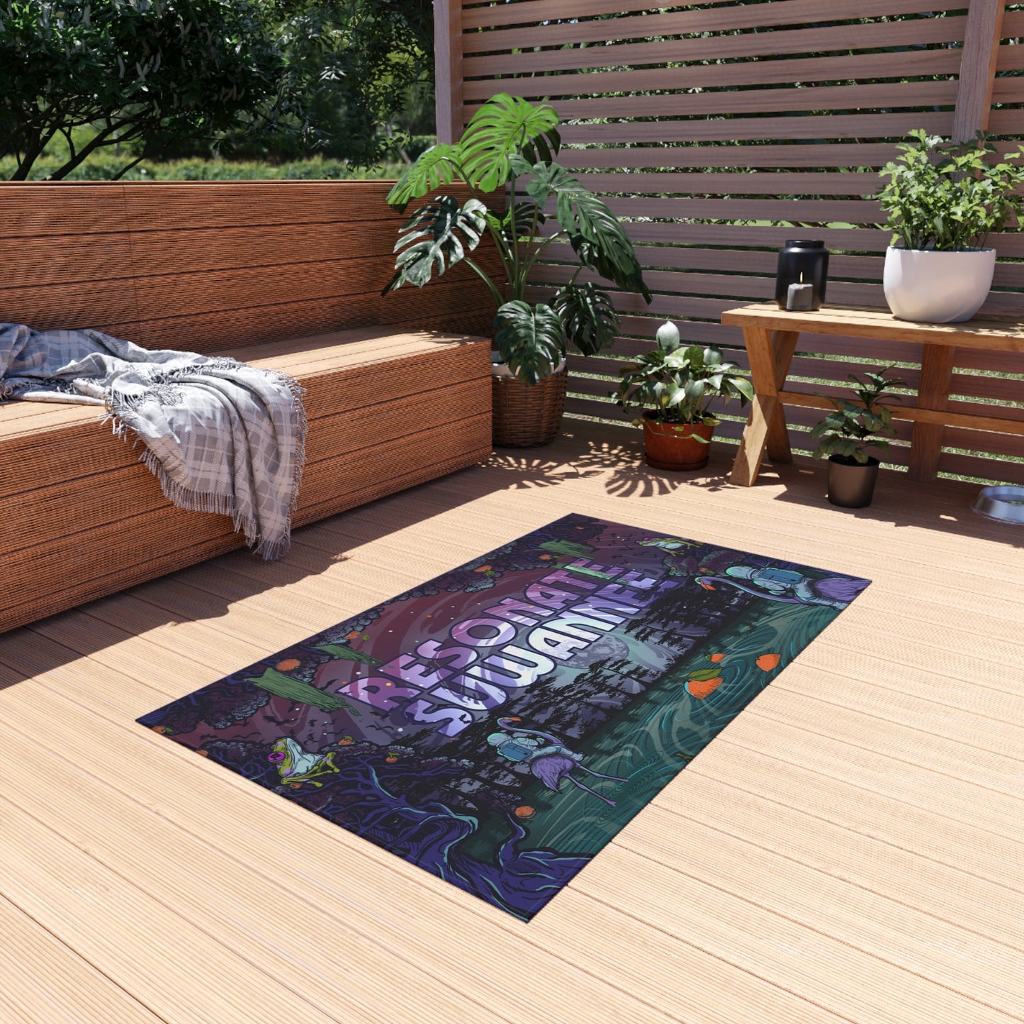 Outdoor Rug/Festival Mat — "KEEP OUT"