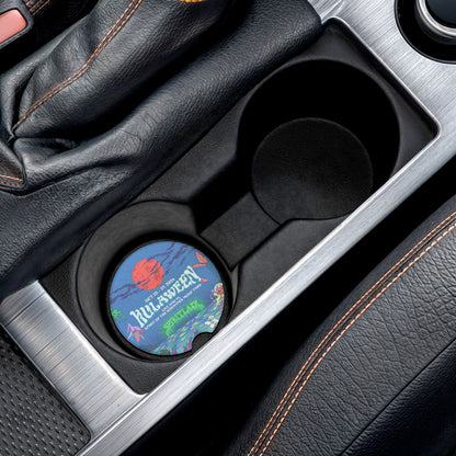 Soapstone Car Coaster — Hulaween Festival Retro Moon Design