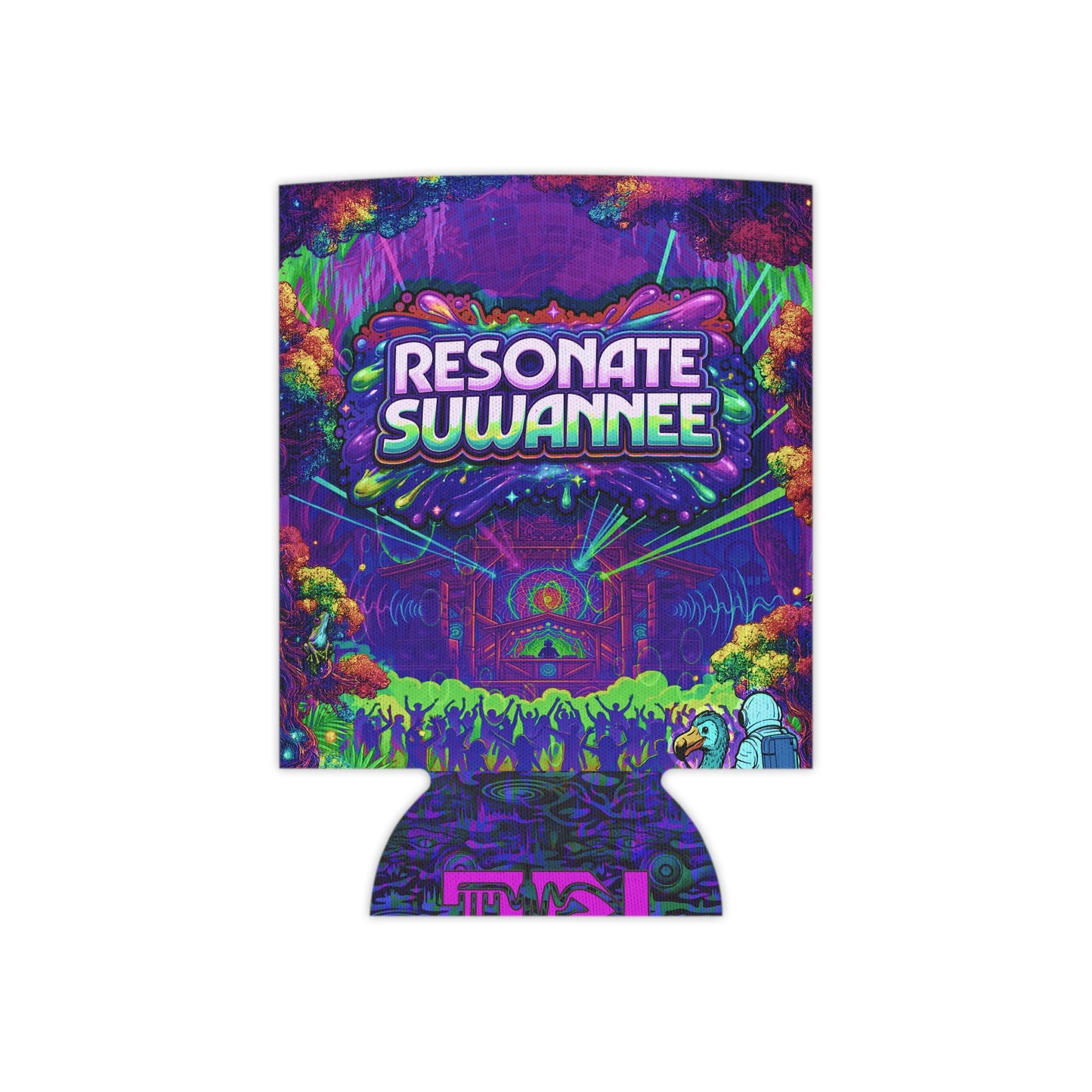 Vibrant Neon Festival Drink Koozie