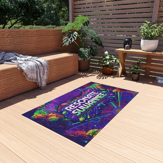 Vibrant Festival Outdoor Rug - Psychedelic Camping Mat