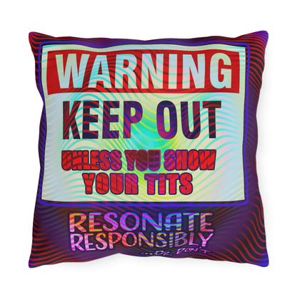 WARNING KEEP OUT: Outdoor Pillow