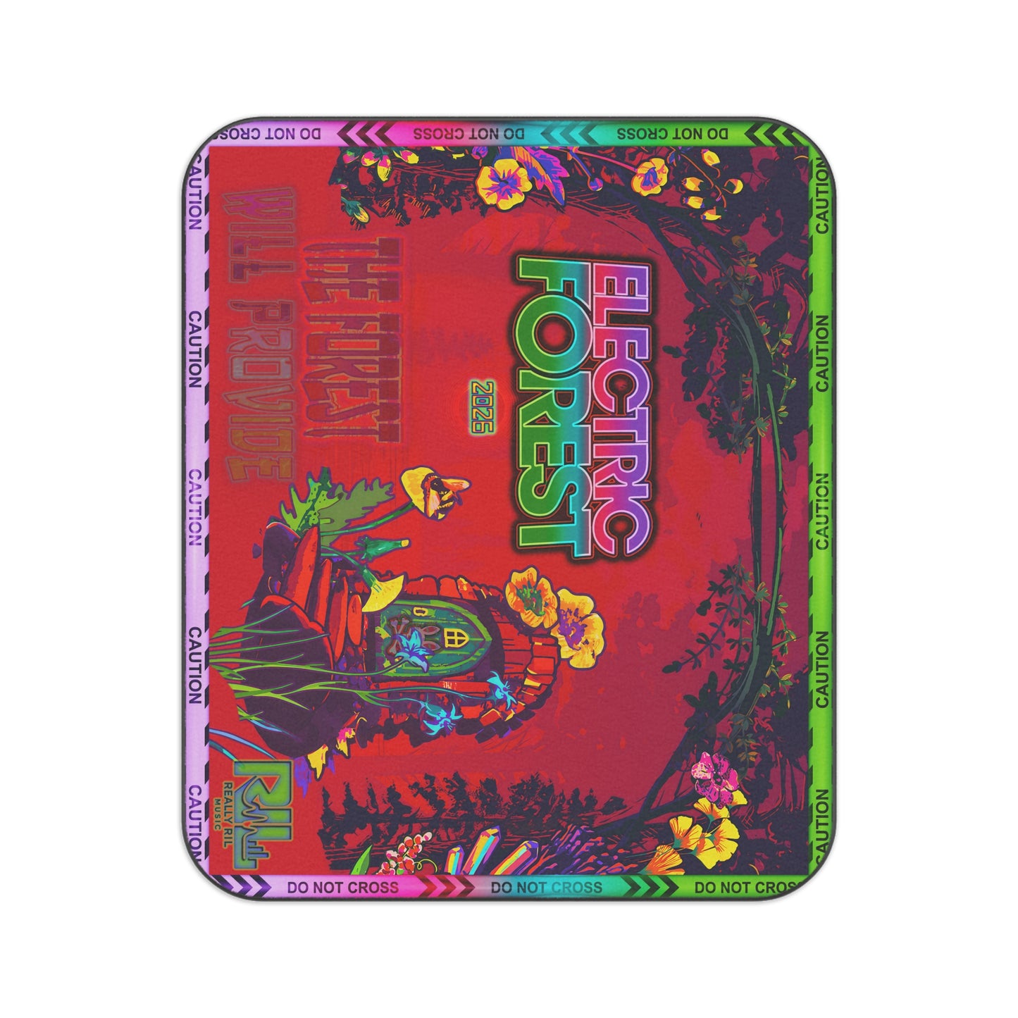 The Forrest Will Provide Picnic Blanket – Psychedelic Outdoor Festival Throw