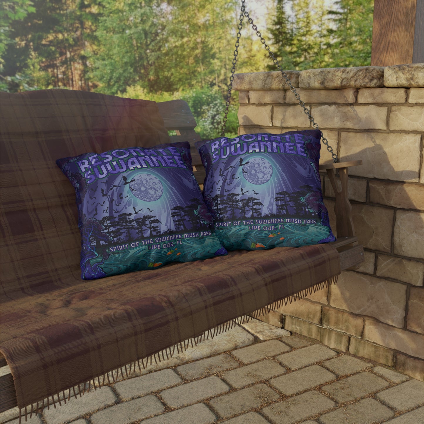 Vibrant SwampLife- Outdoor Pillow