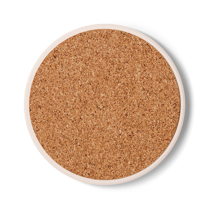 Vibrant Psychedelic Festival Ceramic Coaster