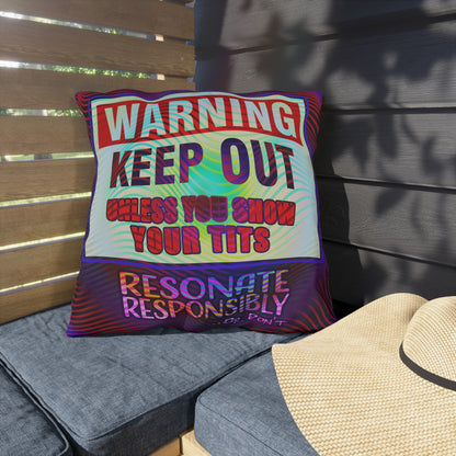 WARNING KEEP OUT: Outdoor Pillow