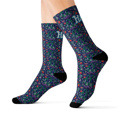 Happy Hula Patterned Sublimation Socks