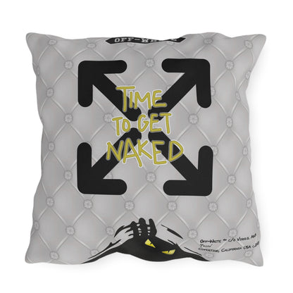 OFF-WHITE - 'Time to Get Naked' Graphic Outdoor Throw Pillow