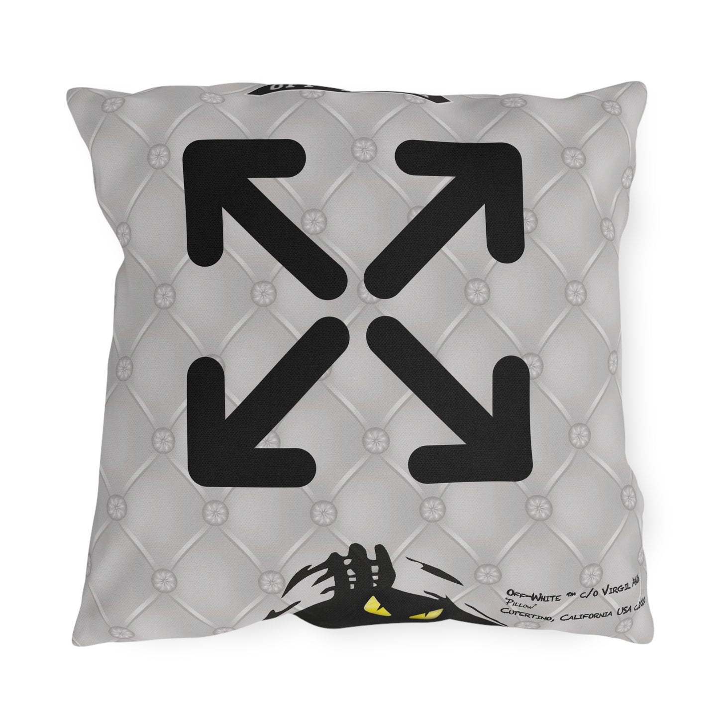 OFF-WHITE - 'Time to Get Naked' Graphic Outdoor Throw Pillow