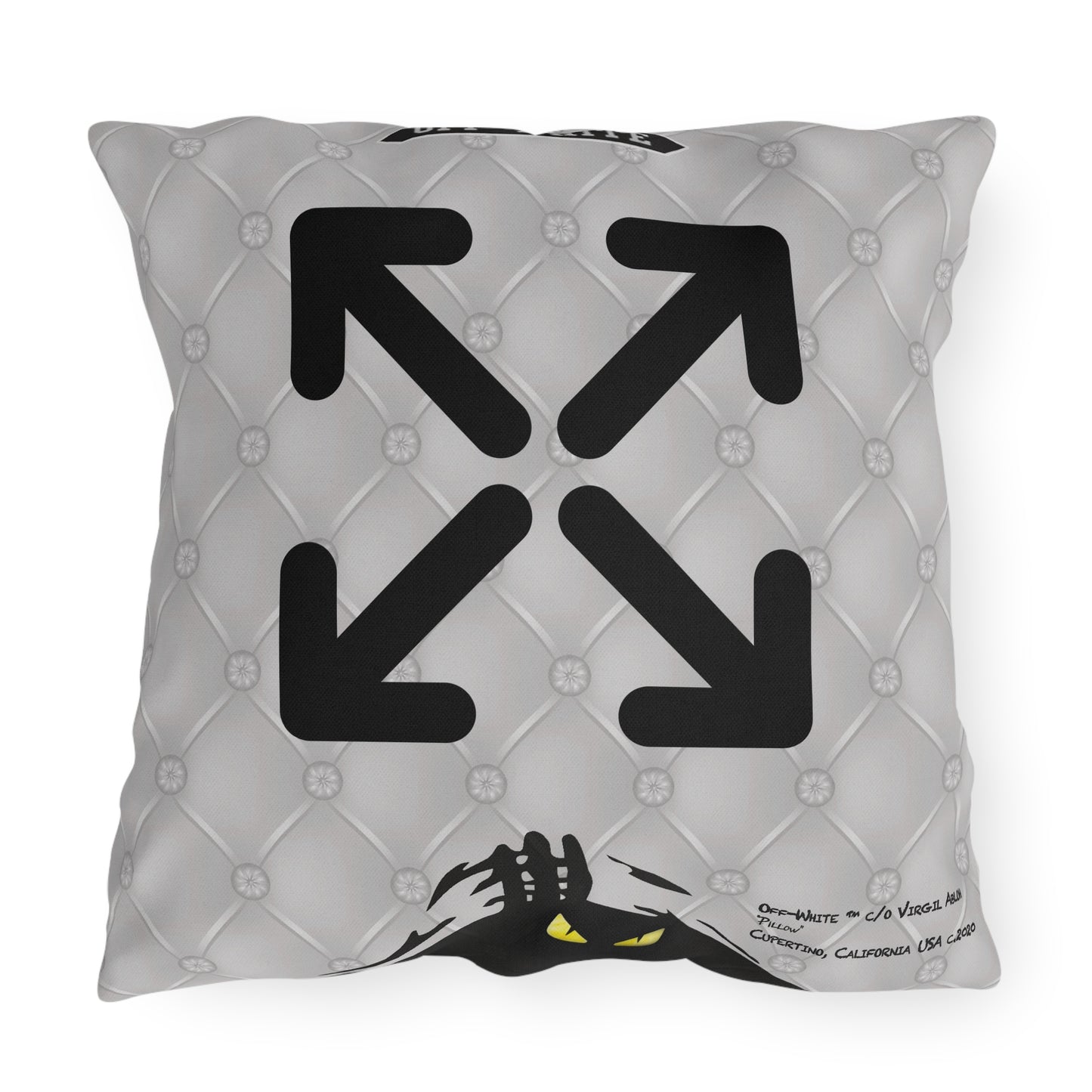OFF-WHITE - 'Time to Get Naked' Graphic Outdoor Throw Pillow
