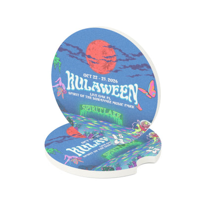 Soapstone Car Coaster — Hulaween Festival Retro Moon Design