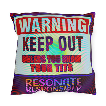 WARNING KEEP OUT: Outdoor Pillow