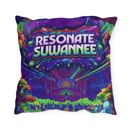 Vibrant Swamplife Outdoor Pillow — Psychedelic Festival Throw Pillow