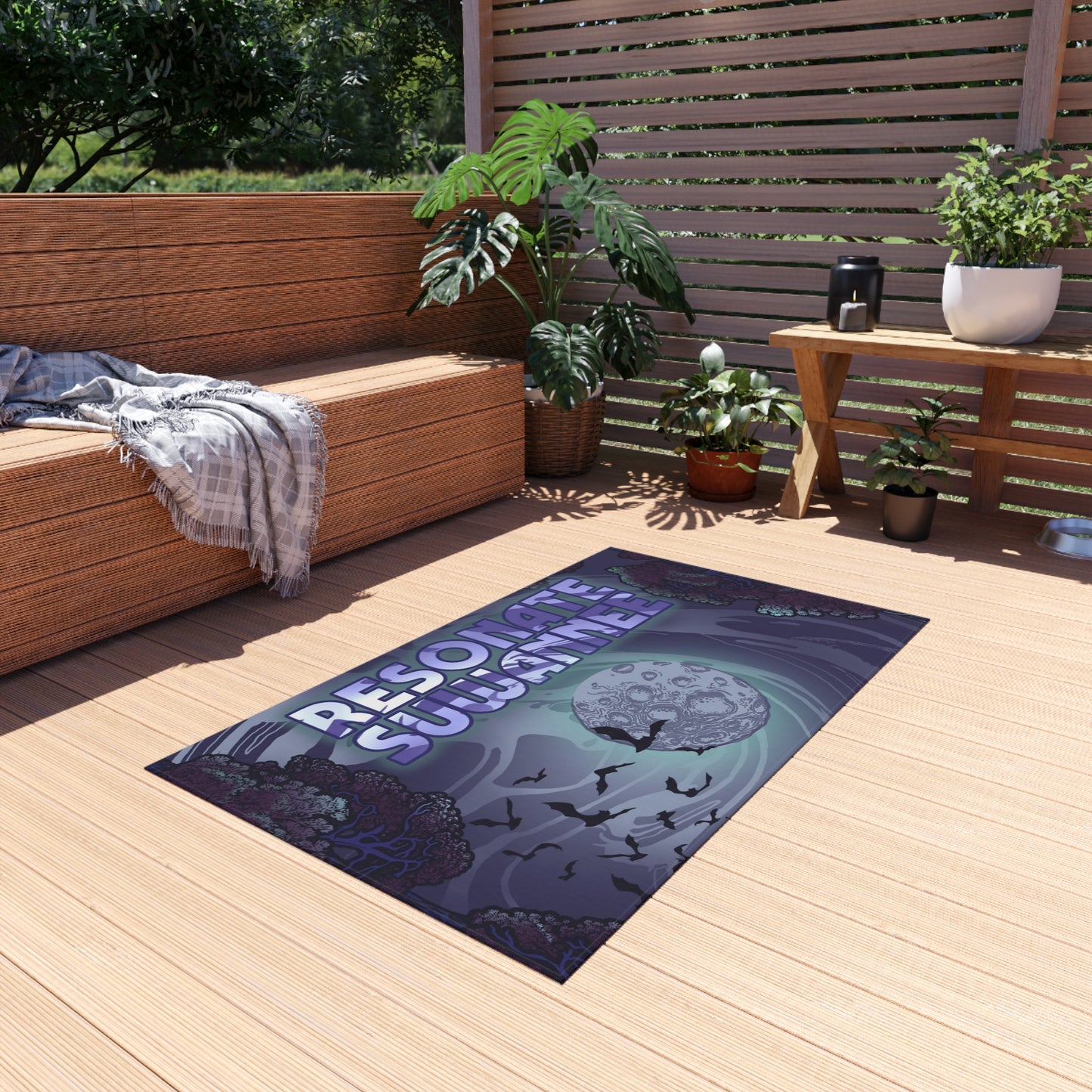 Outdoor Rug/Festival Mat — Moonlit Forest