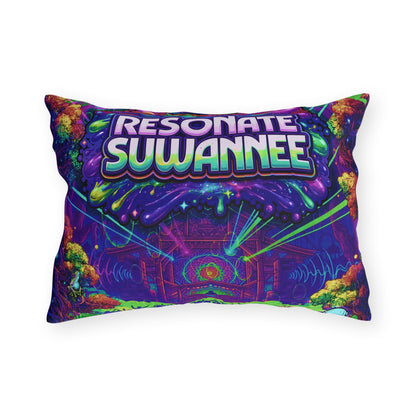 Vibrant Swamplife Outdoor Pillow — Psychedelic Festival Throw Pillow