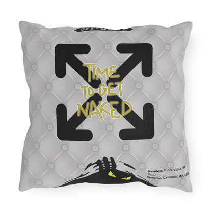 OFF-WHITE - 'Time to Get Naked' Graphic Outdoor Throw Pillow