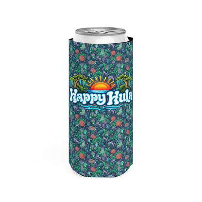 Hulaween 2026 'Happy Hula' Festival Design - Slim Can Cooler