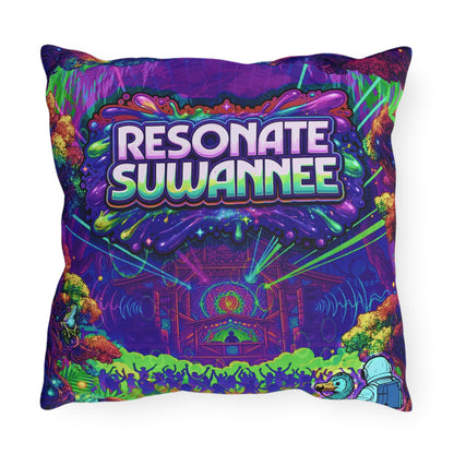 Vibrant Swamplife Outdoor Pillow — Psychedelic Festival Throw Pillow