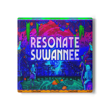 Vibrant Psychedelic Festival Ceramic Coaster