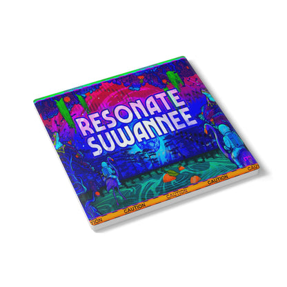 Vibrant Psychedelic Festival Ceramic Coaster