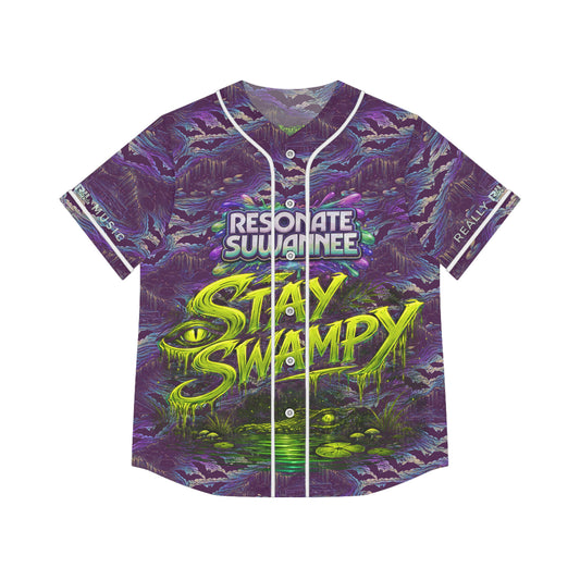 SwampLife Stay Swampy - Women’s Purple Swamp Baseball Jersey